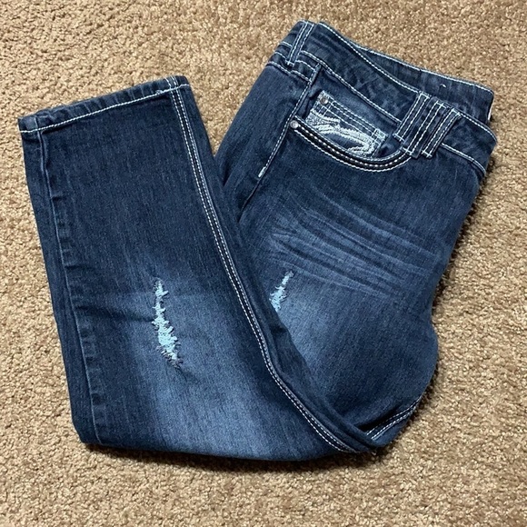 Women’s Klip distressed jeans Size 13 cropped - Picture 3 of 5